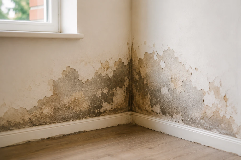 JK Damp Proofing engineer applying DPC injection treatment to damp wall in Nottingham home